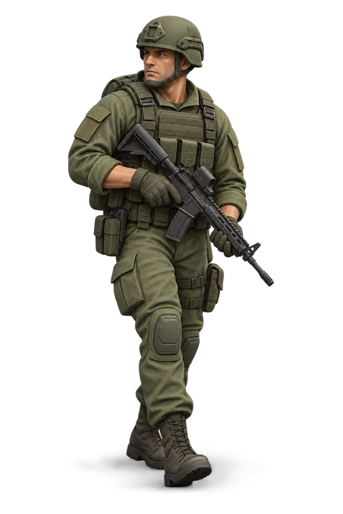 Infanterist in Marschausrüstung